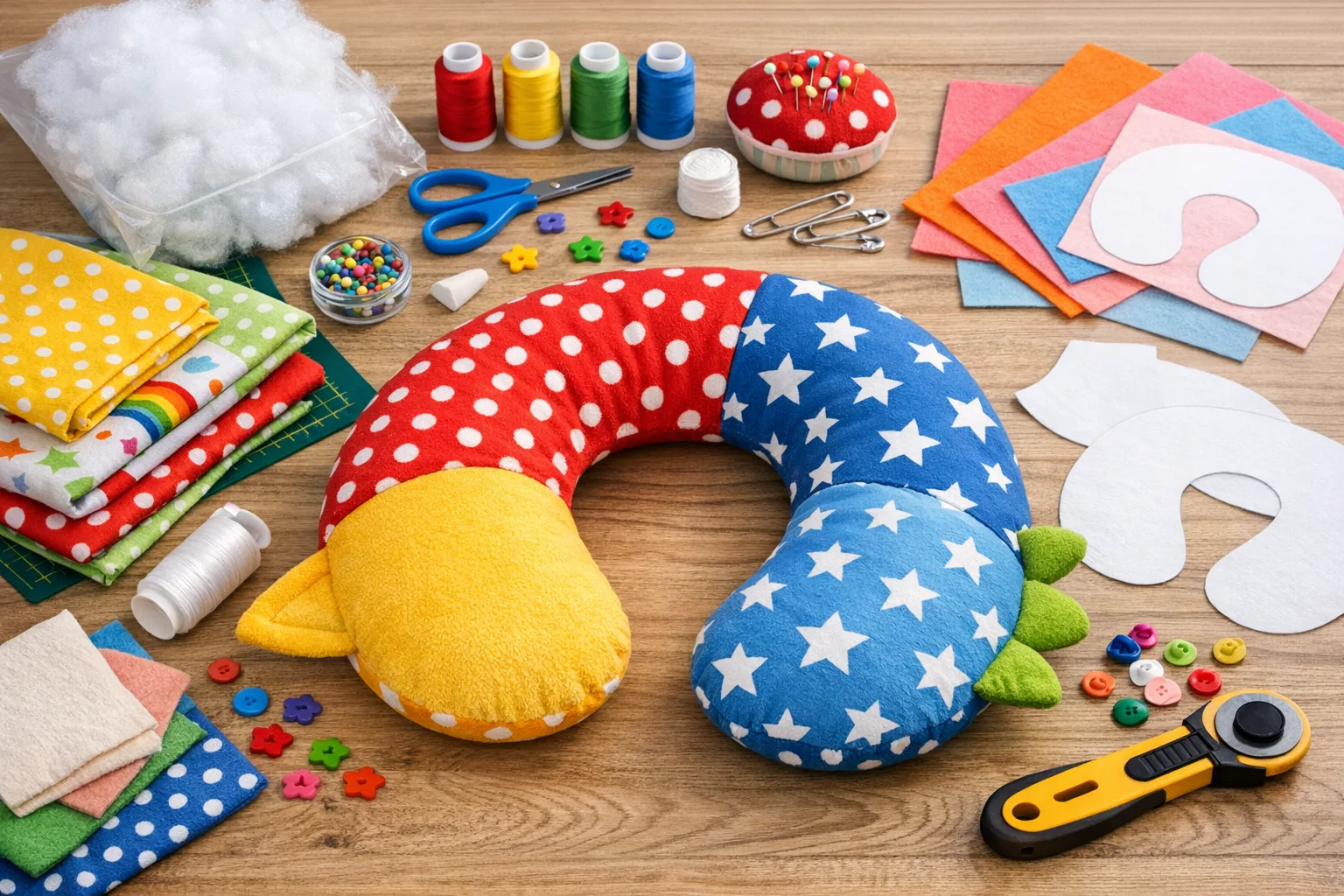 DIY Nackenkissen fuer Kinder: Sicher, bunt und kindgerecht selber herstellen