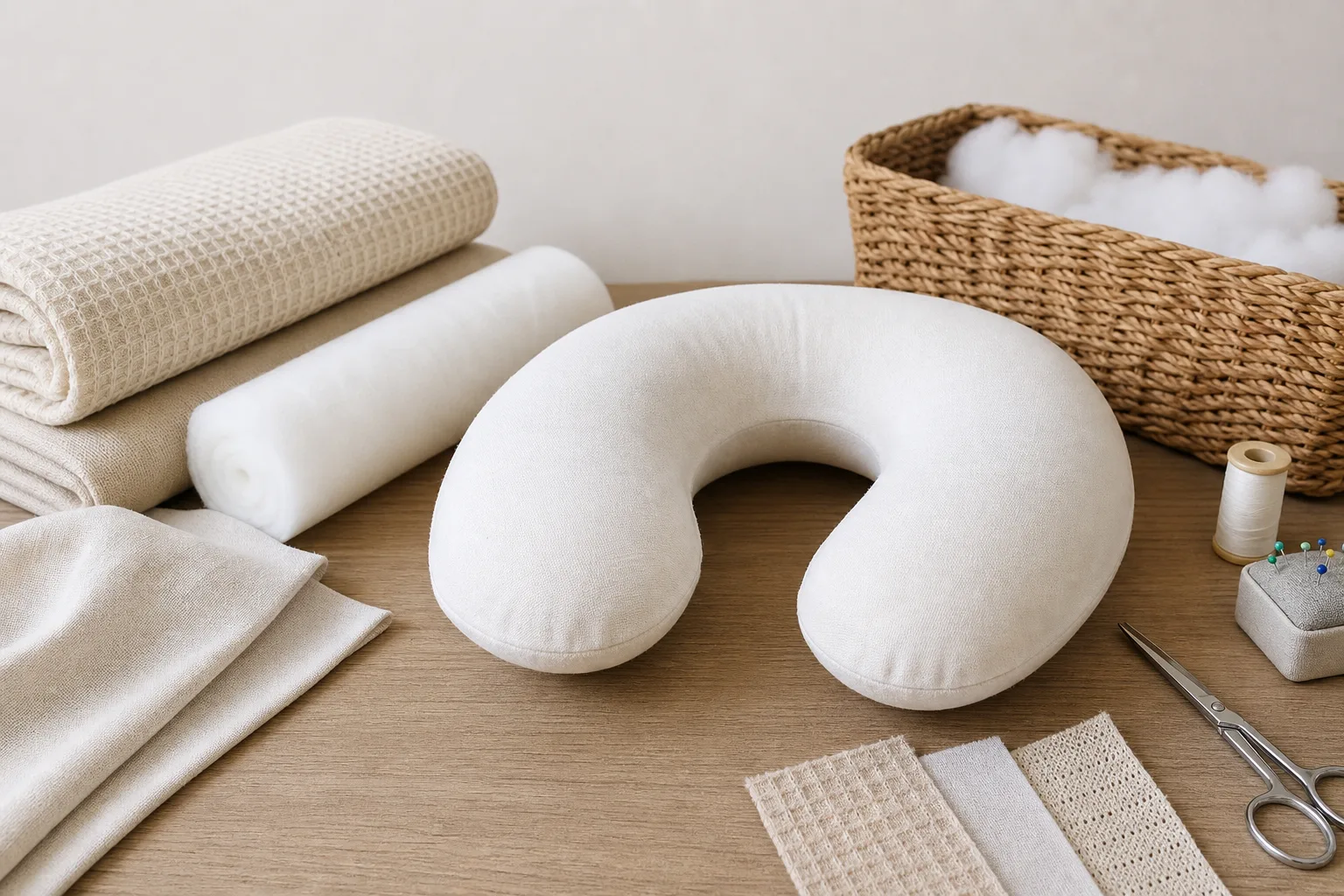 Atmungsaktive und allergikerfreundliche Materialien fuer DIY Nackenkissen